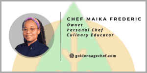 chef maika's golden sage chef email signature card.