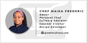 chef maika's growth culinary email signature card.